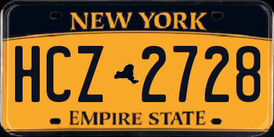 NY license plate HCZ2728