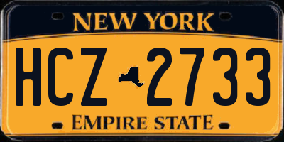 NY license plate HCZ2733