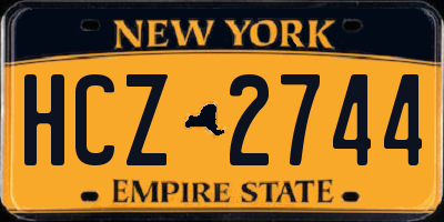 NY license plate HCZ2744