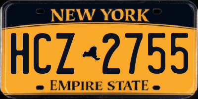 NY license plate HCZ2755