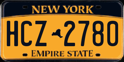 NY license plate HCZ2780