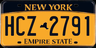 NY license plate HCZ2791