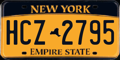 NY license plate HCZ2795