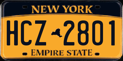 NY license plate HCZ2801