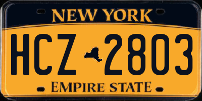NY license plate HCZ2803