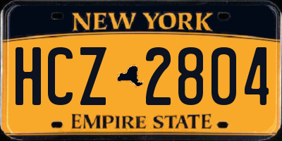 NY license plate HCZ2804