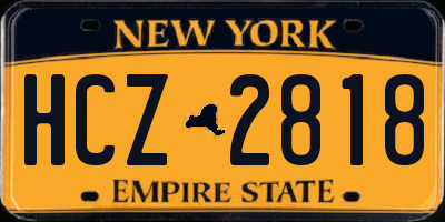 NY license plate HCZ2818