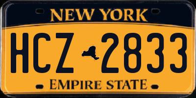 NY license plate HCZ2833