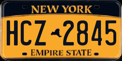 NY license plate HCZ2845