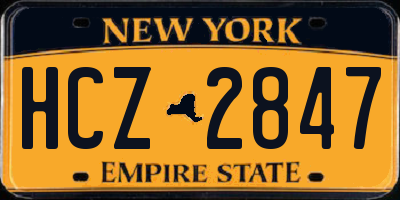 NY license plate HCZ2847
