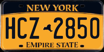NY license plate HCZ2850