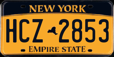 NY license plate HCZ2853