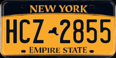NY license plate HCZ2855