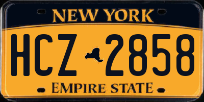 NY license plate HCZ2858