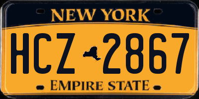 NY license plate HCZ2867