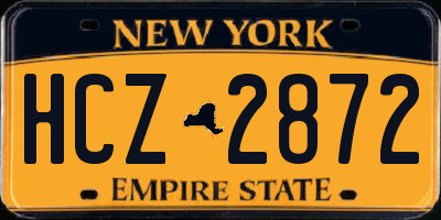 NY license plate HCZ2872