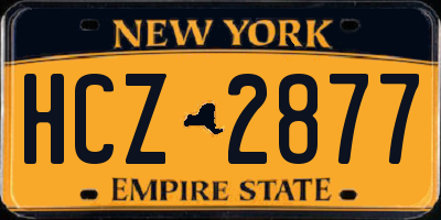 NY license plate HCZ2877