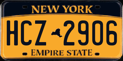 NY license plate HCZ2906