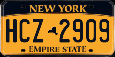 NY license plate HCZ2909