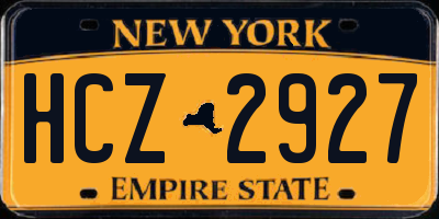 NY license plate HCZ2927