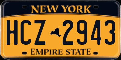 NY license plate HCZ2943