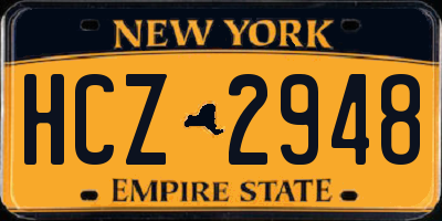 NY license plate HCZ2948