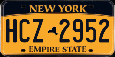 NY license plate HCZ2952