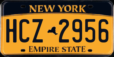 NY license plate HCZ2956