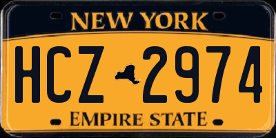 NY license plate HCZ2974