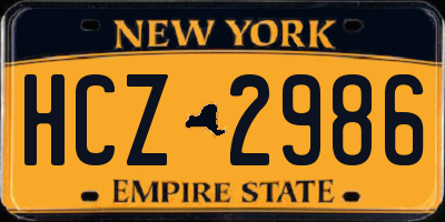 NY license plate HCZ2986