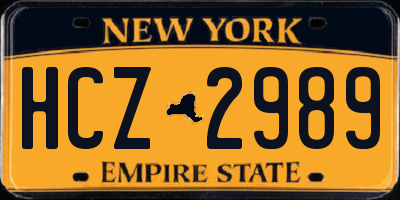 NY license plate HCZ2989