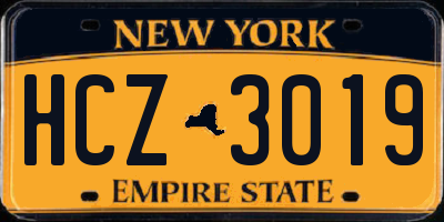 NY license plate HCZ3019