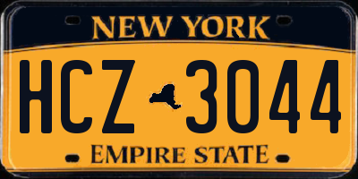 NY license plate HCZ3044