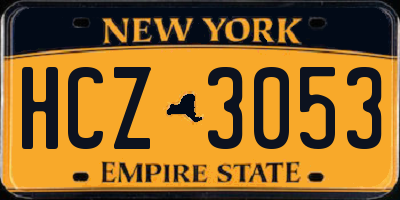NY license plate HCZ3053