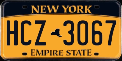 NY license plate HCZ3067