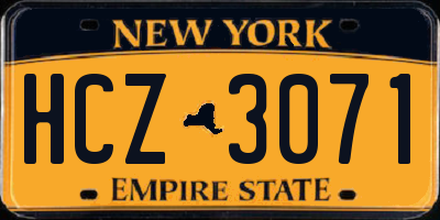 NY license plate HCZ3071