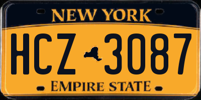 NY license plate HCZ3087