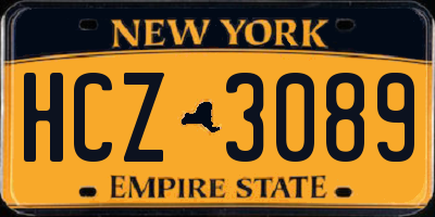 NY license plate HCZ3089