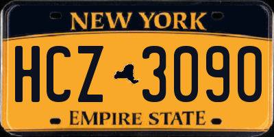 NY license plate HCZ3090