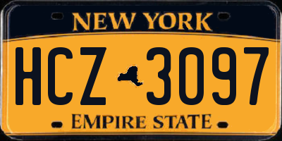 NY license plate HCZ3097