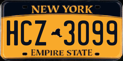 NY license plate HCZ3099