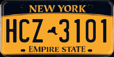 NY license plate HCZ3101