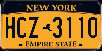 NY license plate HCZ3110