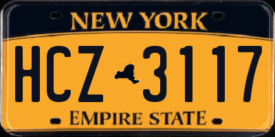NY license plate HCZ3117