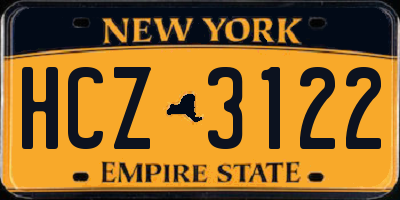 NY license plate HCZ3122