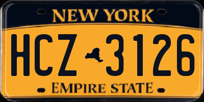 NY license plate HCZ3126