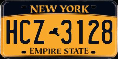 NY license plate HCZ3128