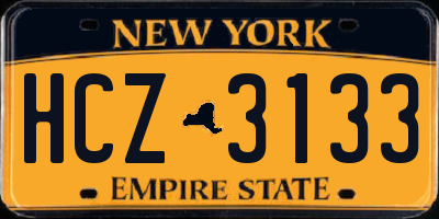 NY license plate HCZ3133