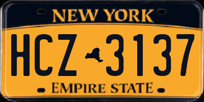 NY license plate HCZ3137