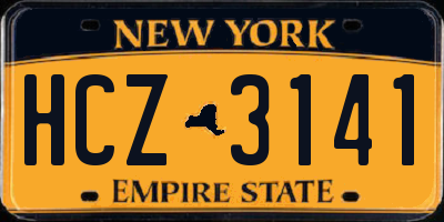 NY license plate HCZ3141
